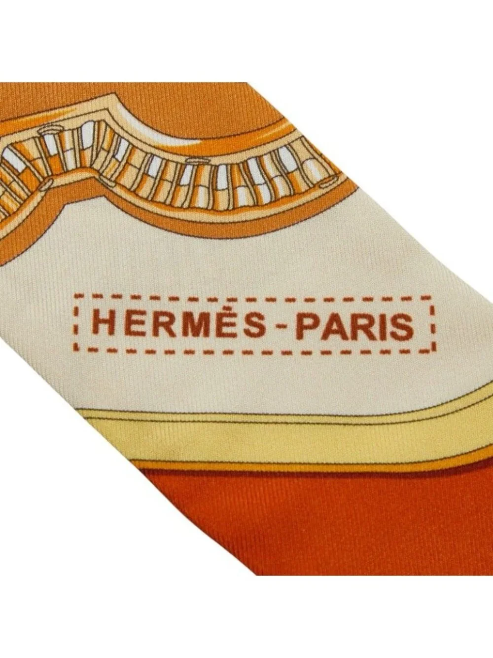 Hermes Twilly Grand Apparat Scarf Beige Multicolor - Picture 3 of 4